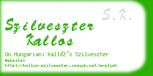 szilveszter kallos business card